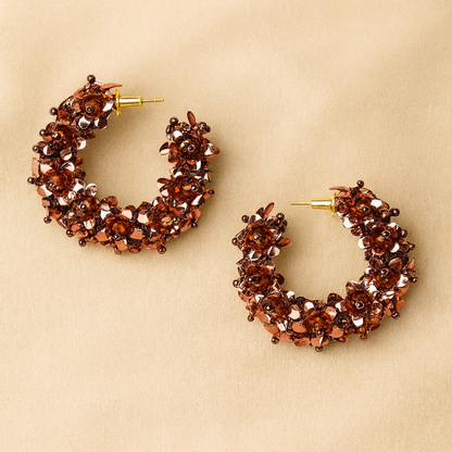 Flower Small Hoop Earrings