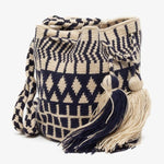 Load image into Gallery viewer, Handmade Small Crossbody Wayuu Beige &amp; Navy
