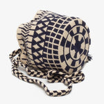 Load image into Gallery viewer, Handmade Small Crossbody Wayuu Beige &amp; Navy
