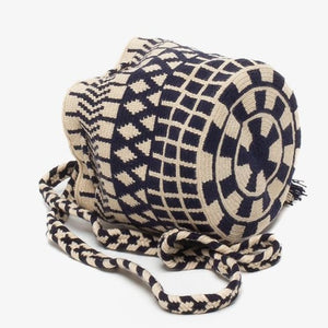 Small Crossbody Wayuu Beige, Navy