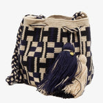 Load image into Gallery viewer, Handmade Small Wayuu Navy &amp; Off white
