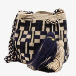 Load image into Gallery viewer, Handmade Small Wayuu Navy &amp; Off white
