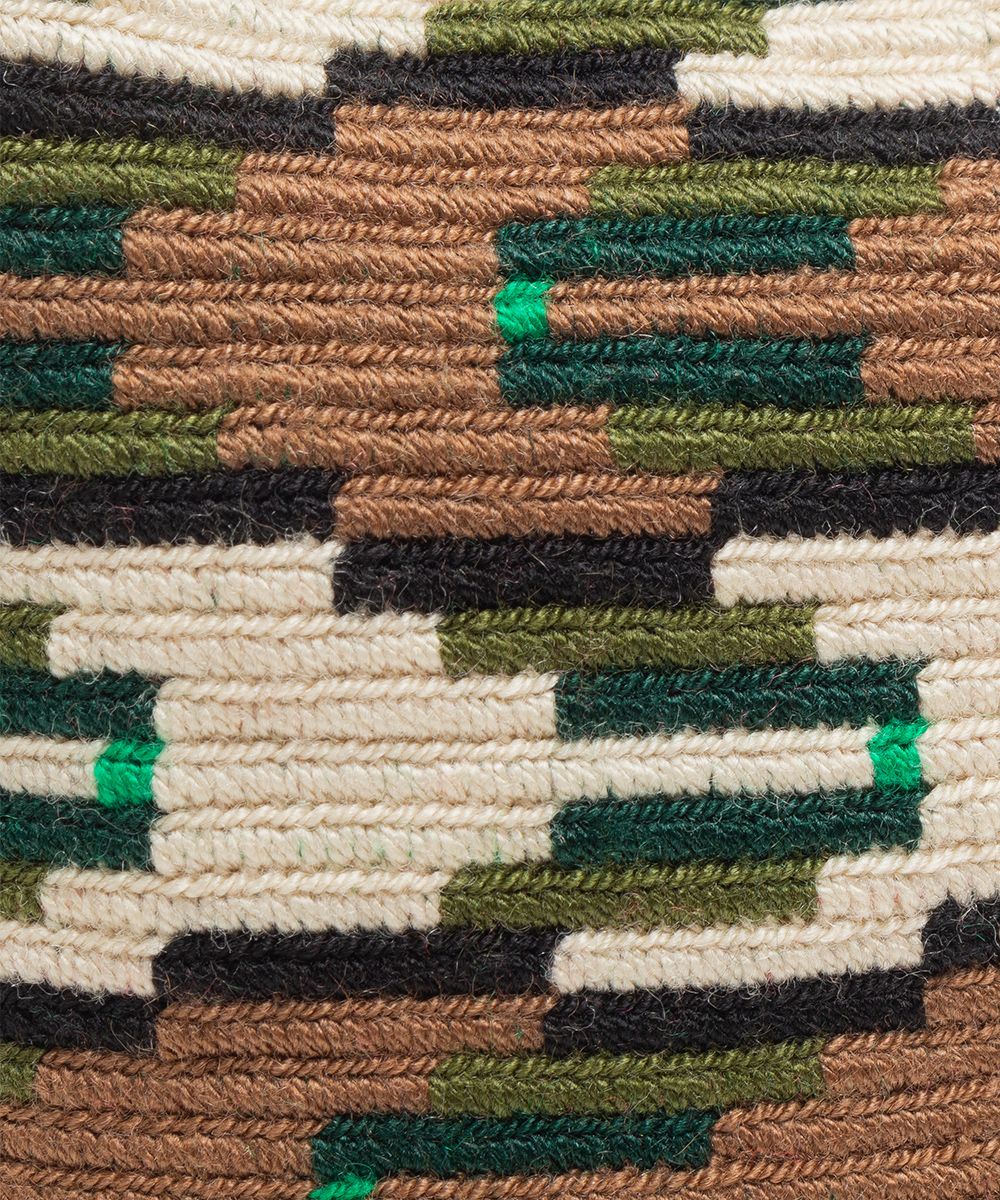 Handmade Small Crossbody Wayuu Beige & Green & Brown