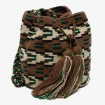 Load image into Gallery viewer, Handmade Small Crossbody Wayuu Beige &amp; Brown &amp; Green
