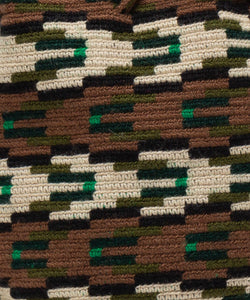 Handmade Small Crossbody Wayuu Beige & Brown & Green