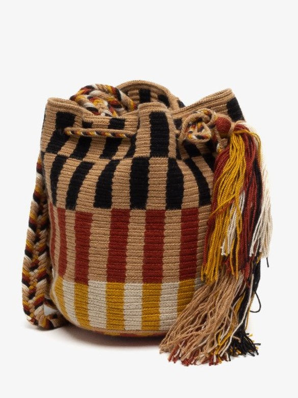 Small Crossbody Wayuu Brown, Toast