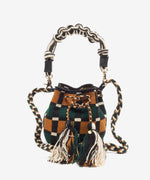 Load image into Gallery viewer, Handmade Small Crossbody Wayuu Green &amp; Camel
