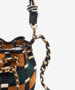Handmade Small Crossbody Wayuu Green & Camel