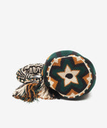 Load image into Gallery viewer, Handmade Small Crossbody Wayuu Green &amp; Camel
