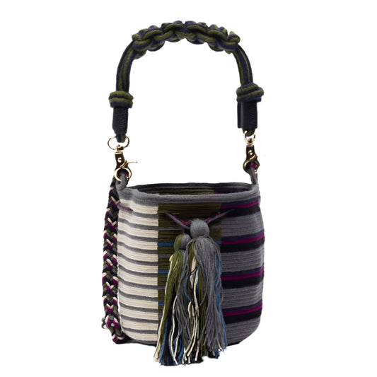 Handmade Small Crossbody Wayuu Bag Cuttlefish