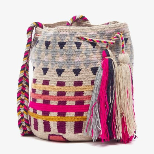 Handmade Small Crossbody Wayuu Swan Yellow
