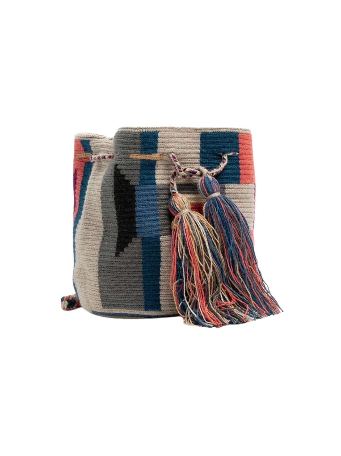 Handmade Small Crossbody Wayuu Beeblossom Gray