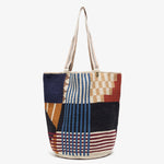 Load image into Gallery viewer, Handmade Wayuu Tote Bag Brown Blue &amp; Black
