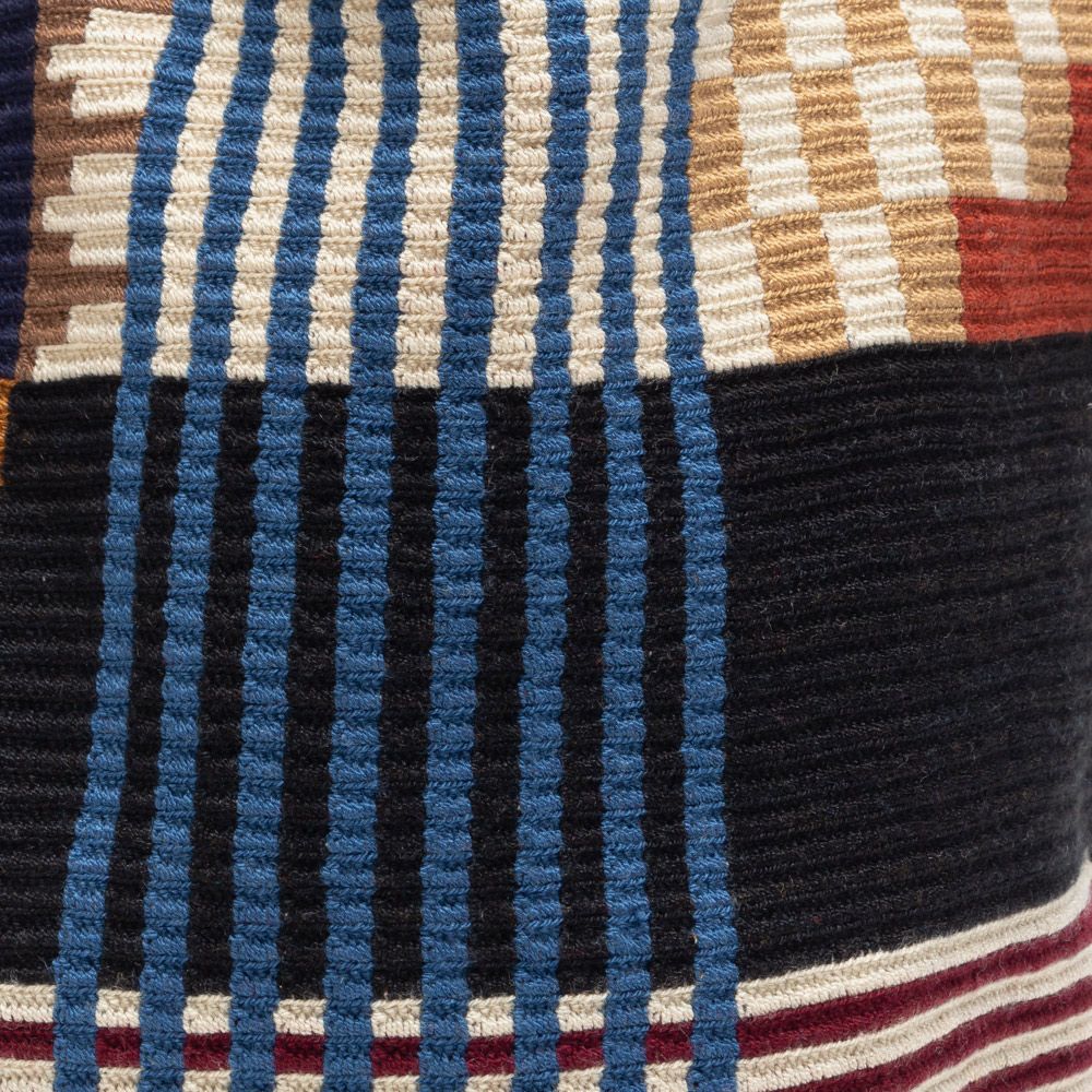 Handmade Wayuu Tote Bag Brown Blue & Black