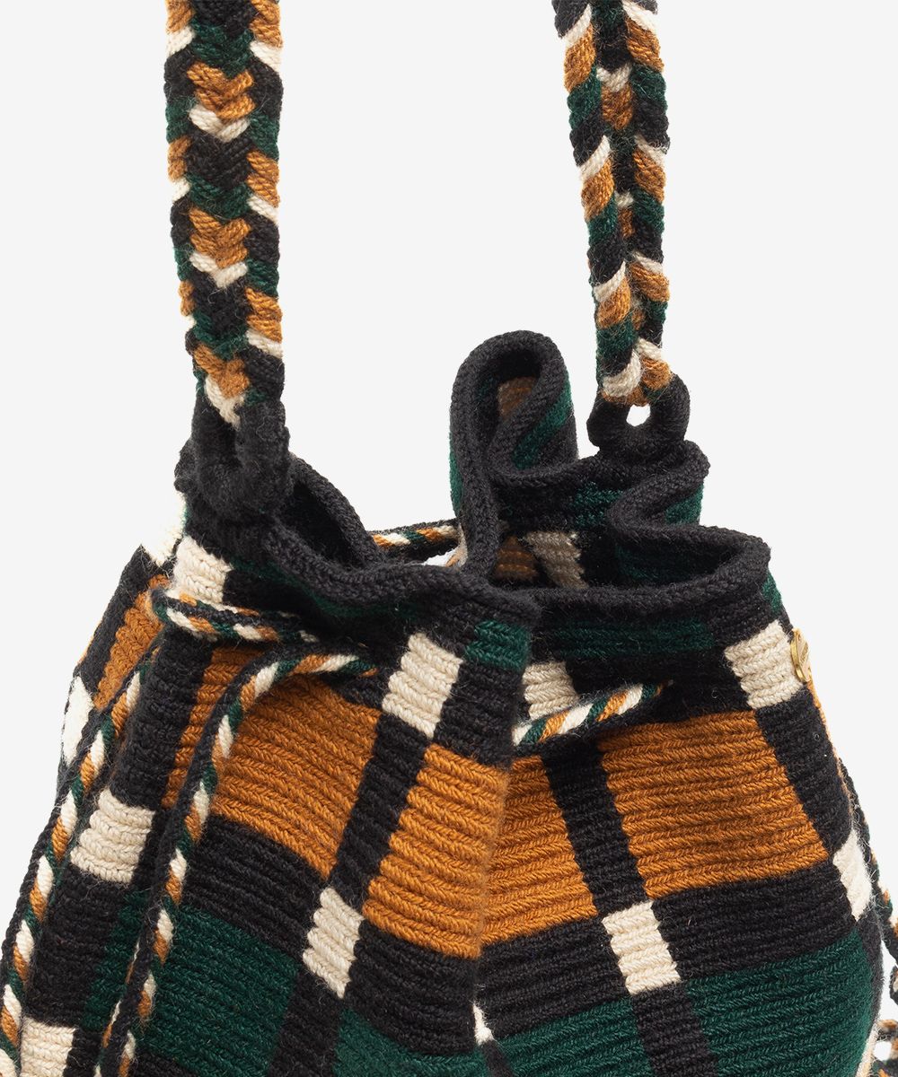 Wayuu Zoe Bag Green/Camel/Black