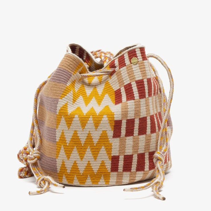 Handmade Medium Wayuu Mustard & Brown