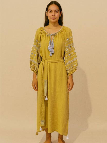 Benaras Dress Light Green Light Blue