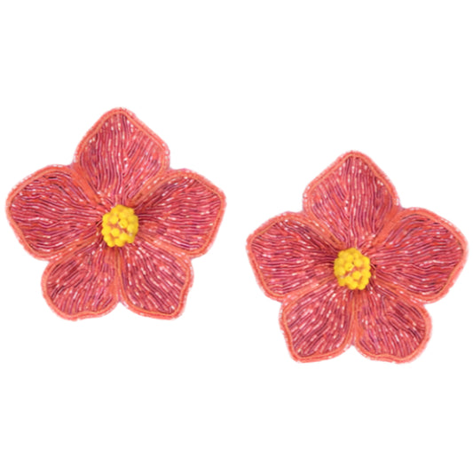 Hibiscus Earrings Pink