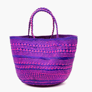 Med Artisanal Basket Mosaic Blue/Fucshia