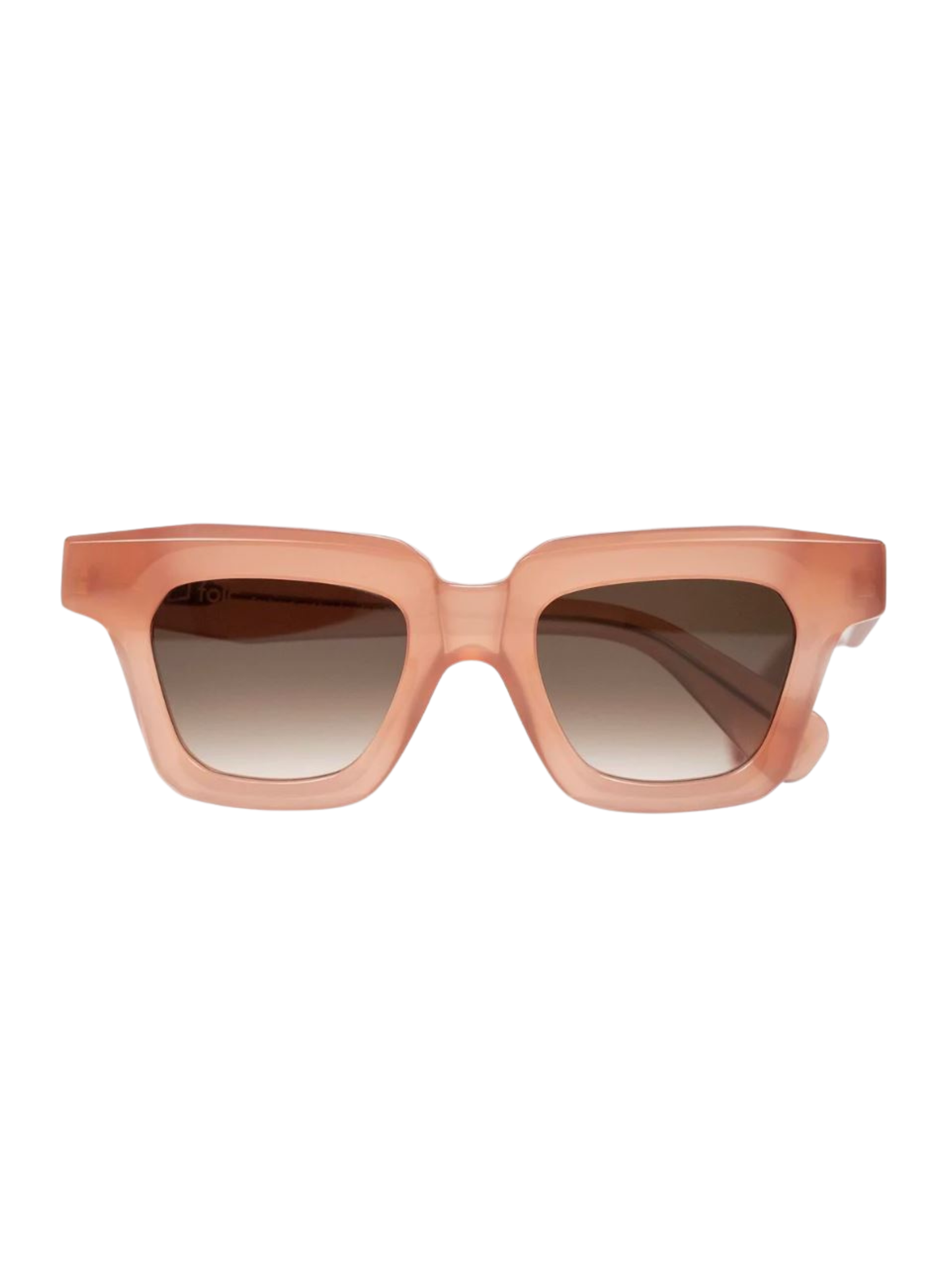 Sunglasses with a pink frame and gradient lenses