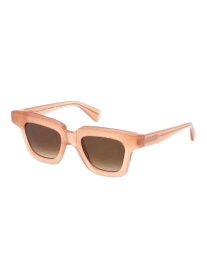 Sunglasses with a pink frame and gradient lenses