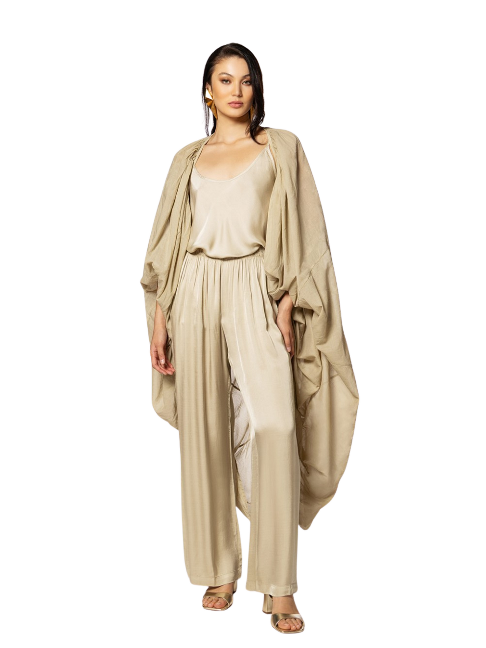  draped open-front cardigan jacket