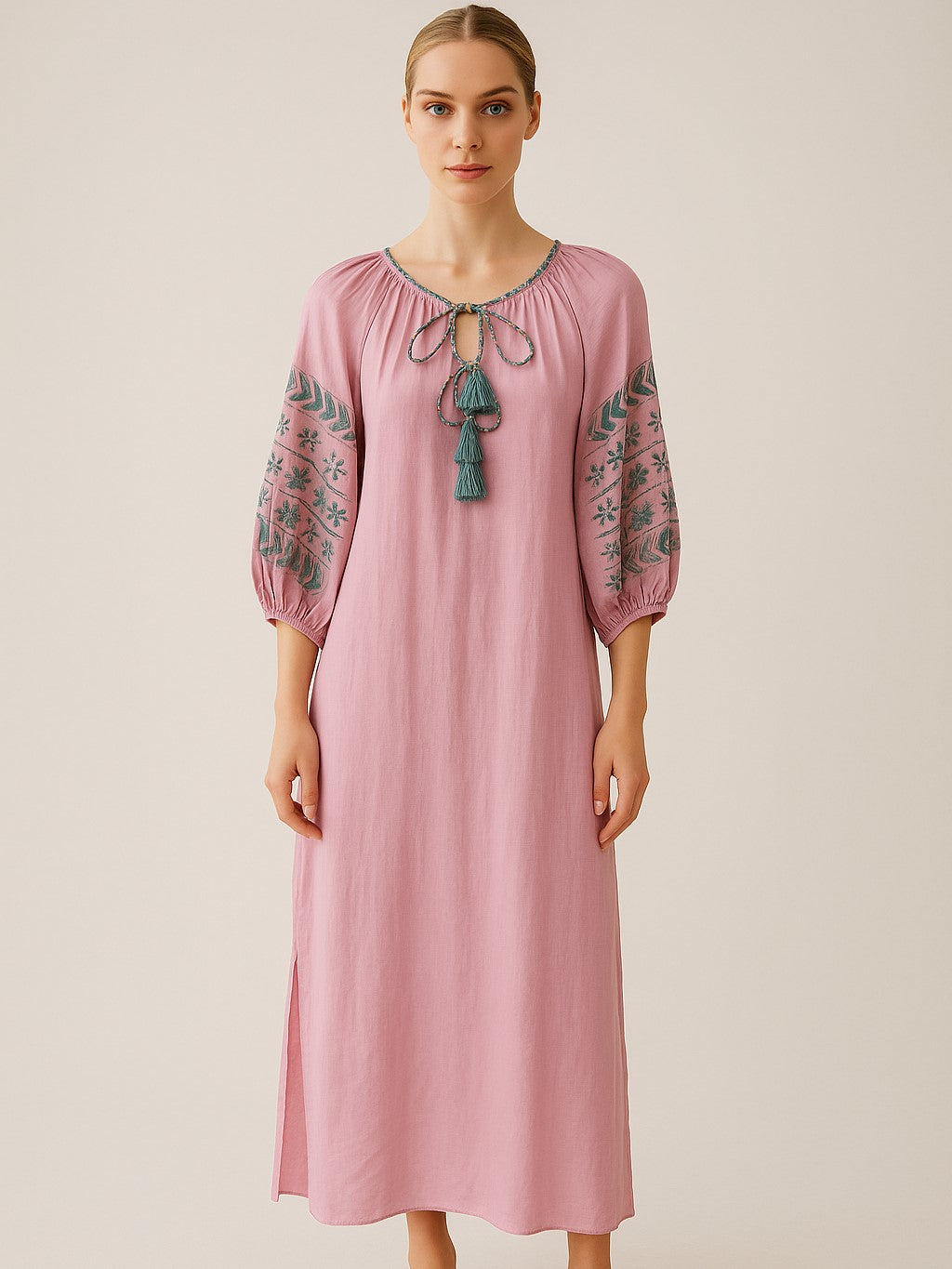 Benaras Dress Lavender Green