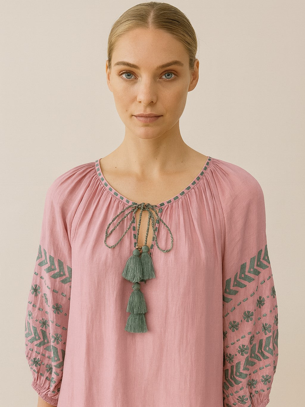 Benaras Dress Lavender Green