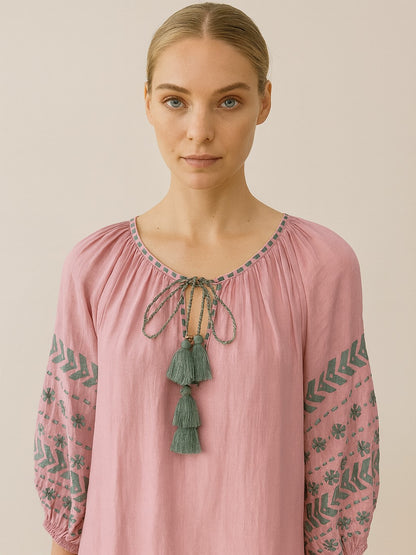 Benaras Dress Lavender Green