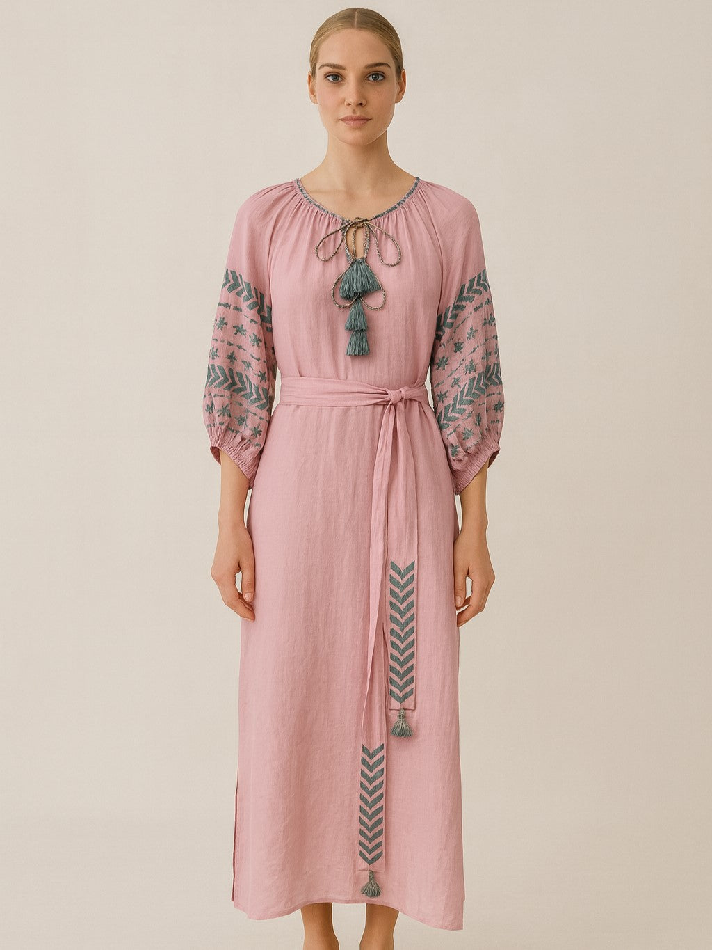 Benaras Dress Lavender Green