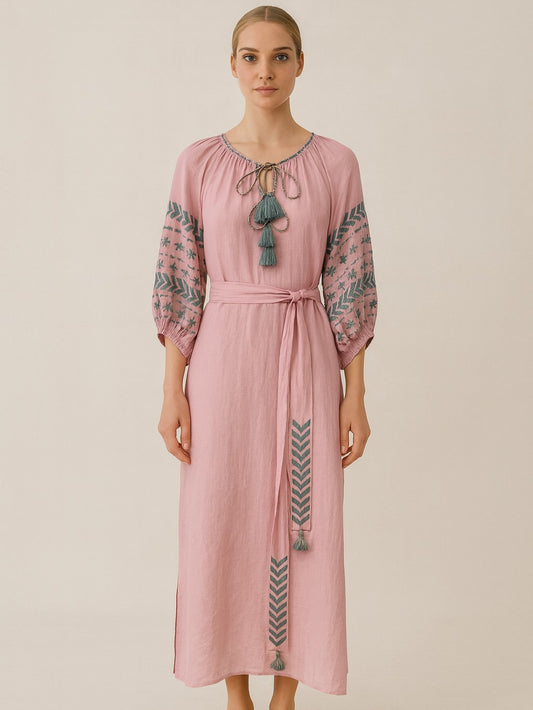 Benaras Dress Lavender Green