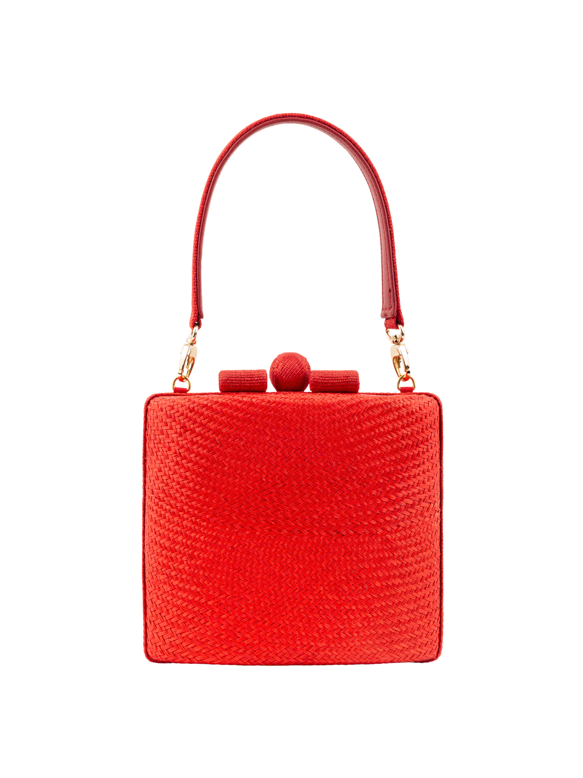 coral red clutch with 2 straps