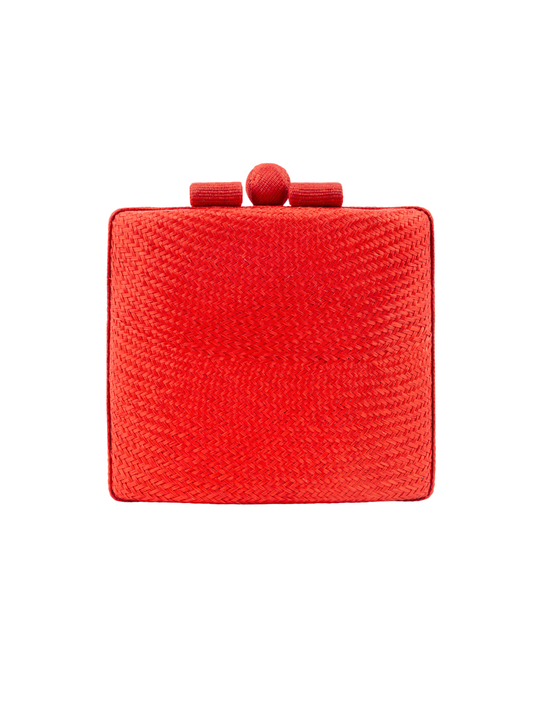coral red clutch with 2 straps