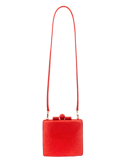 coral red clutch with 2 straps