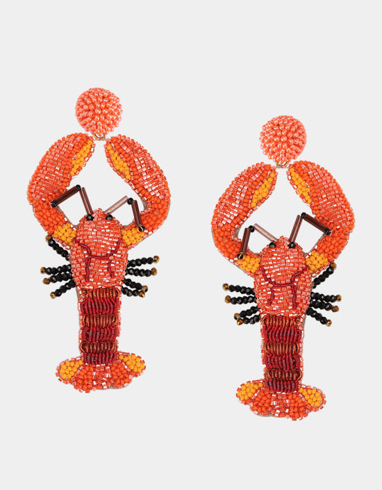 Lobster Earrings Orange