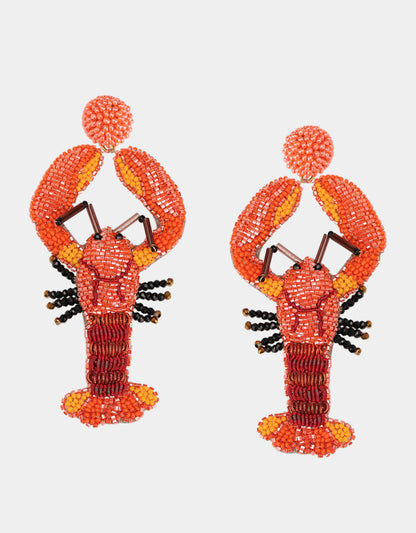 Lobster Earrings Orange