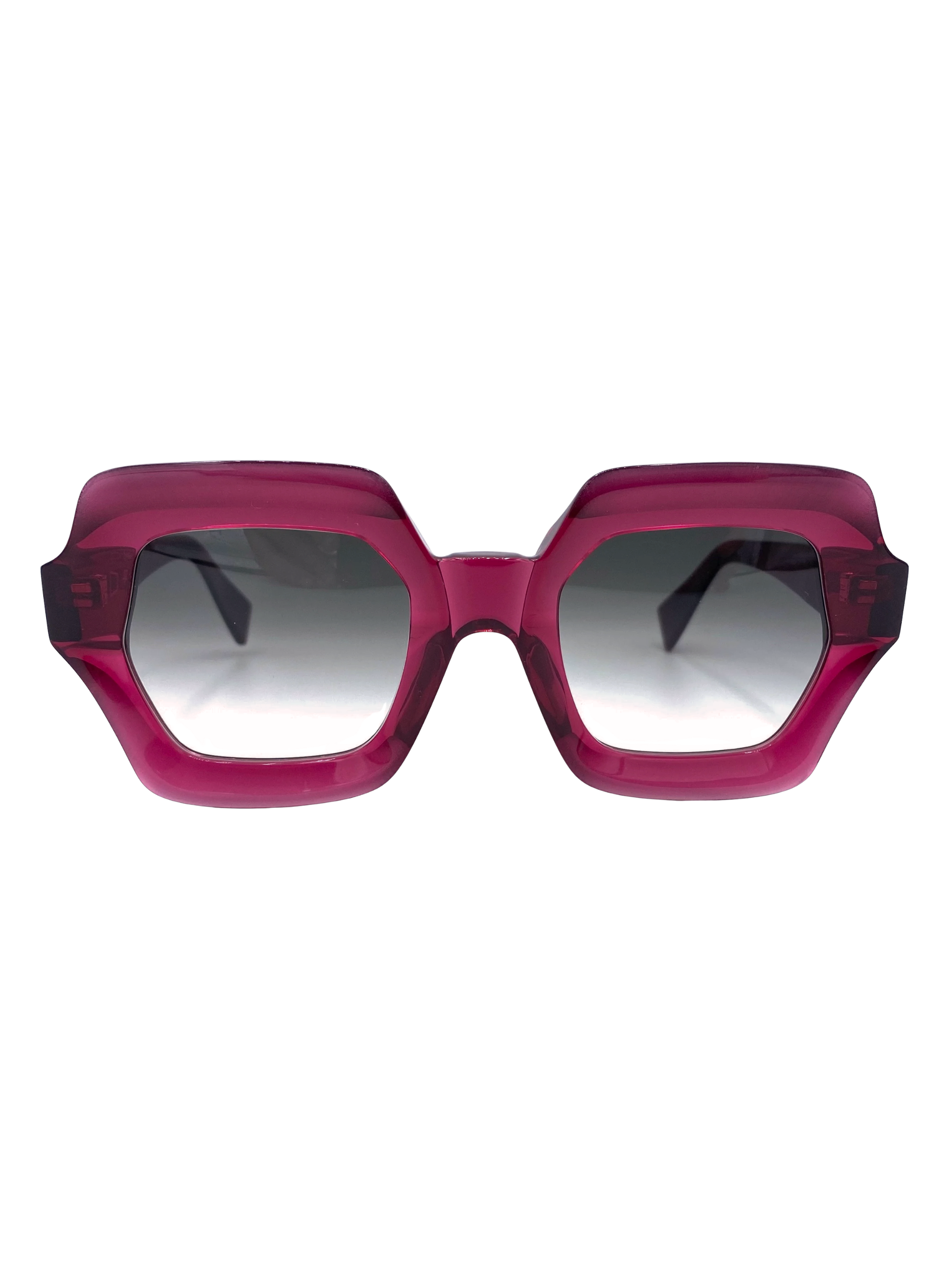 Sunglasses with a magenta frame