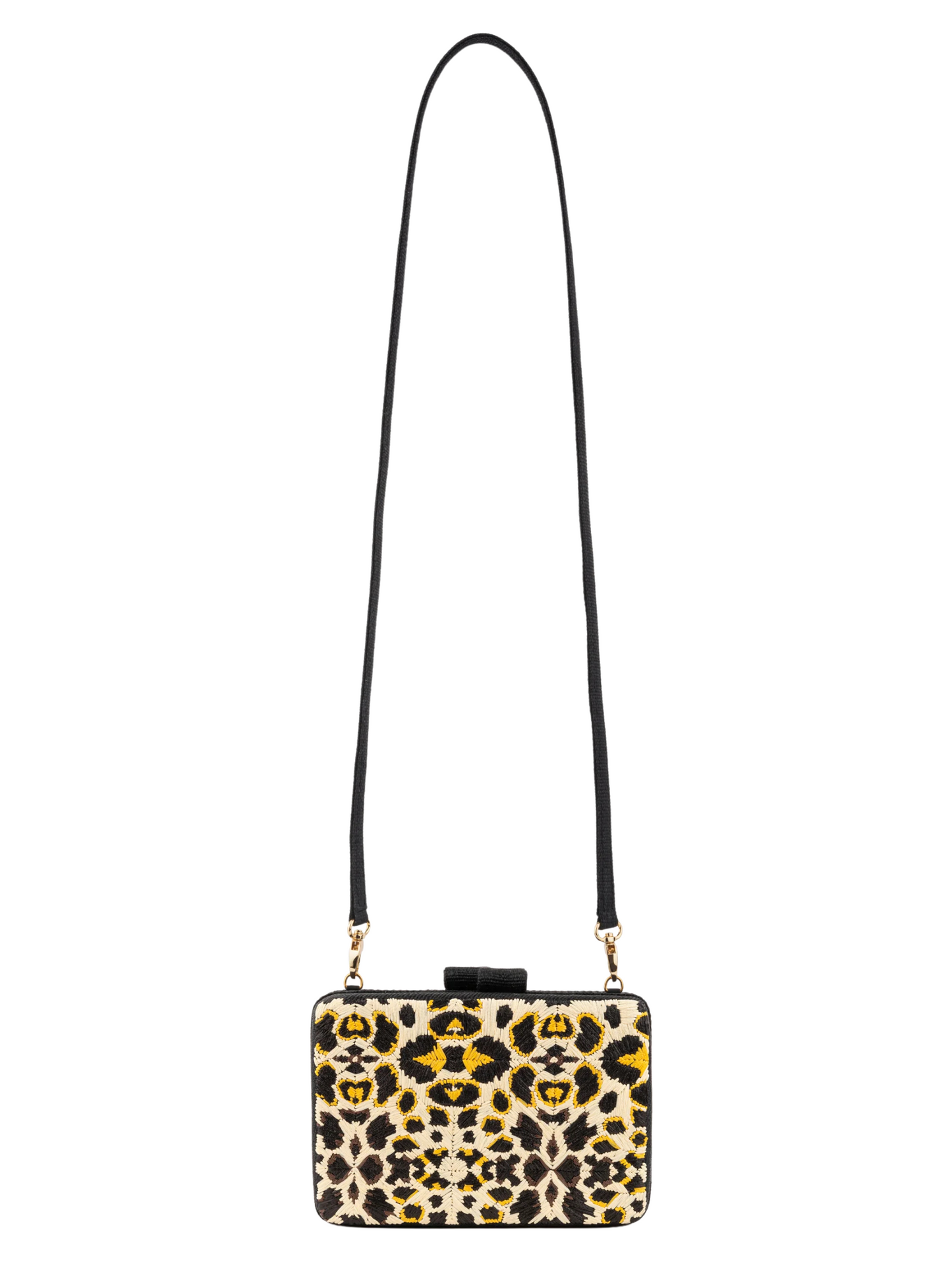 natural fiber animal print clutch