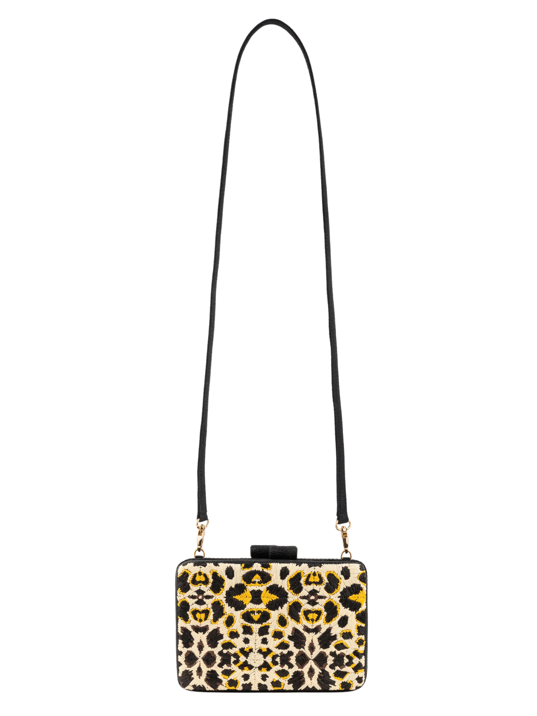 natural fiber animal print clutch