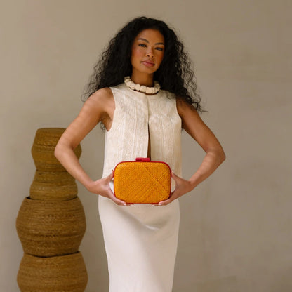 Mira Orange Clutch