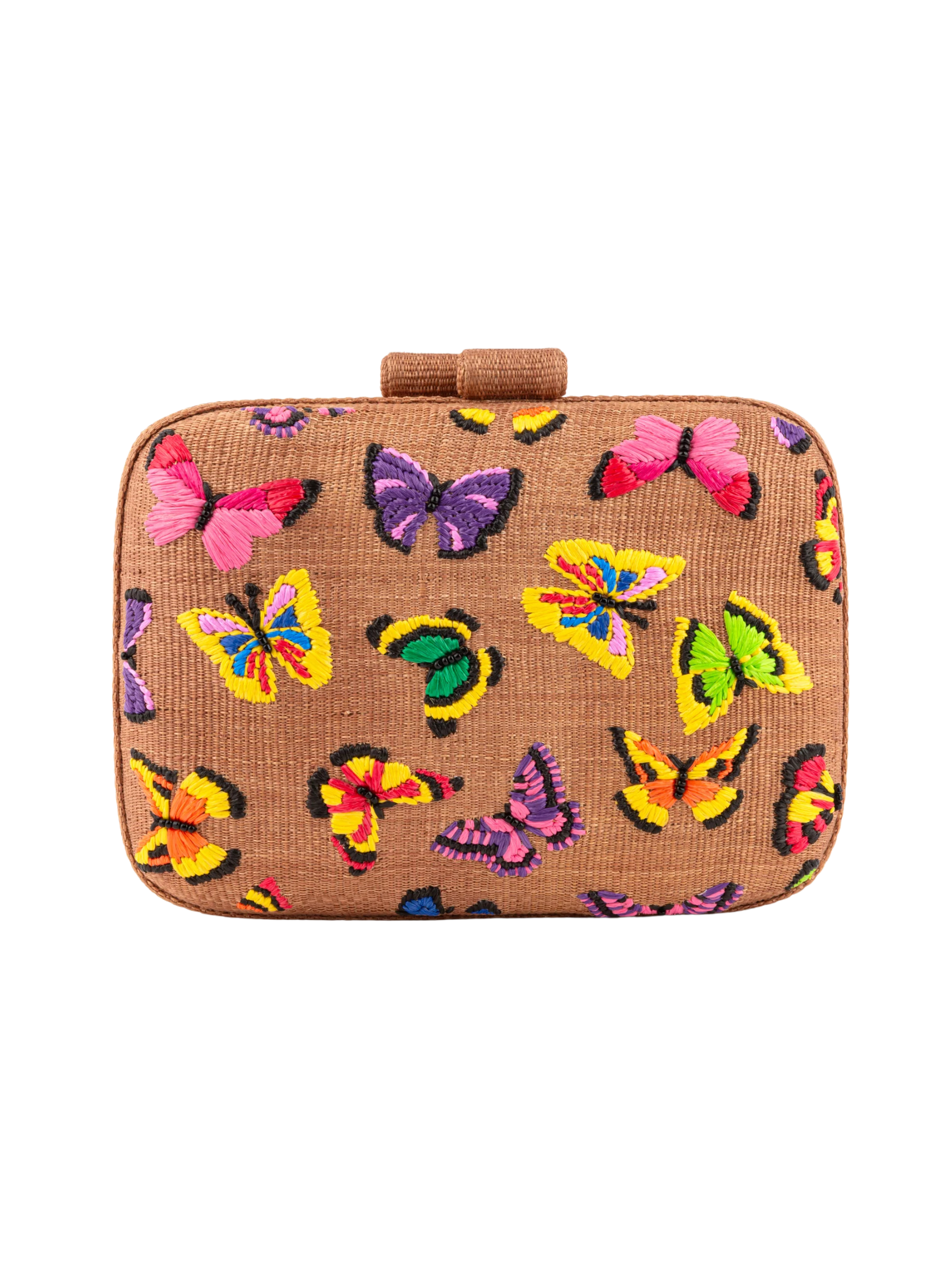 natural clutch with butterfly details