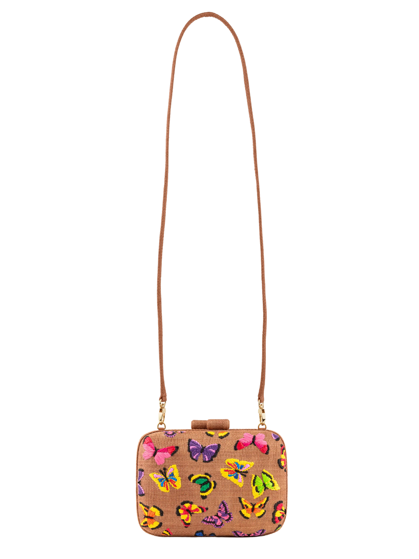 natural clutch with butterfly details