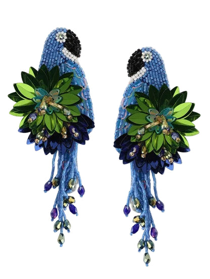 Parrot Earrings Blue