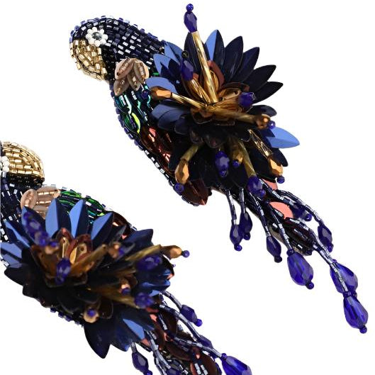 Parrot Earrings Navy