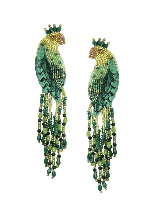 Peacock Earrings Green