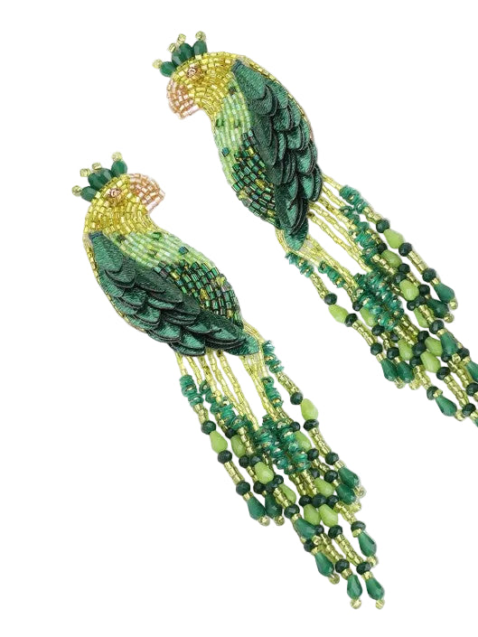 Peacock Earrings Green