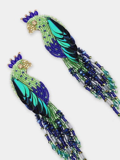 Peacock Earrings Lime