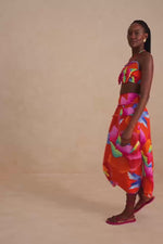 Load and play video in Gallery viewer, Ombre Chita Red Midi Skirt
