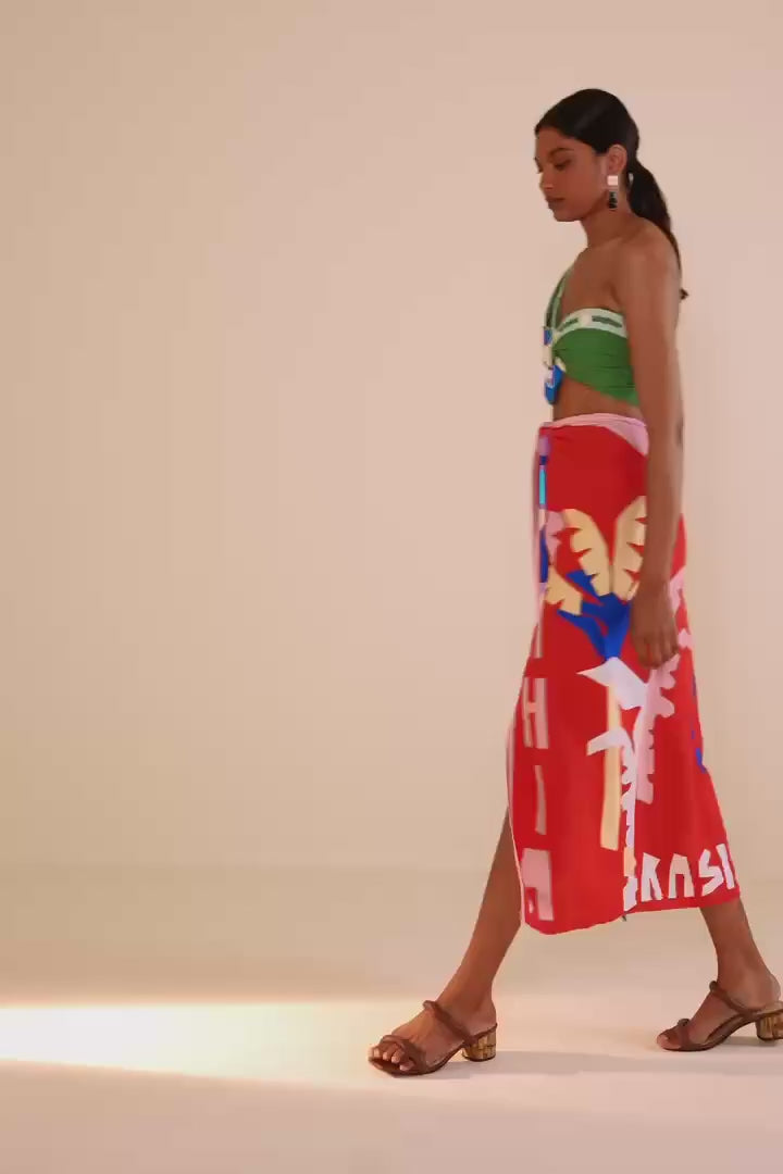 Brasil Bahia Scarves Midi Skirt