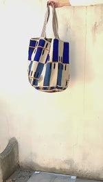 Load and play video in Gallery viewer, Handmade Wayuu Tote Bag Blue &amp; Royal

